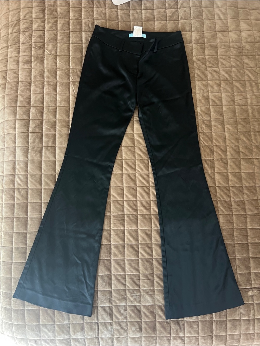 Marciano Y2K Black Satin Boot-Cut Flare Pants